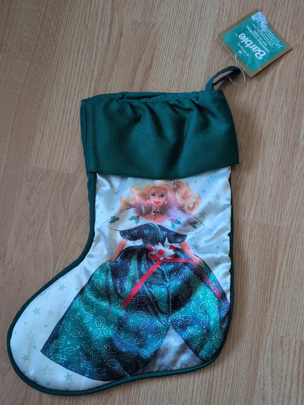 NWT Vintage Hallmark Barbie Holiday Stocking in Emerald Green